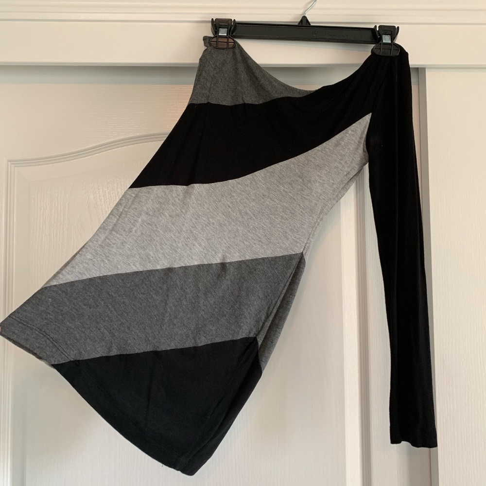 One sleeve color block dress xs